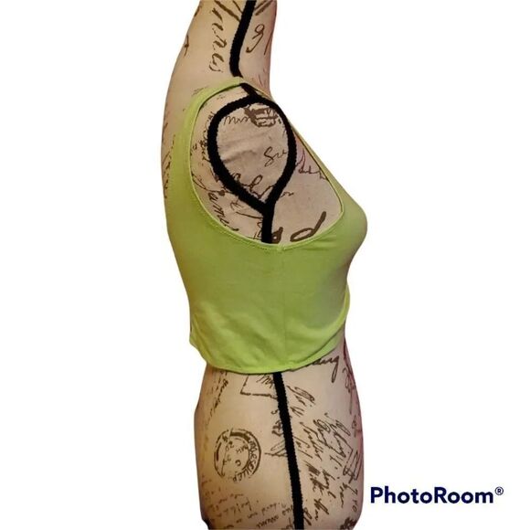 TOPSHOP Neon Green Crop Top-Ladies Size Petite 4 - Picture 2 of 5